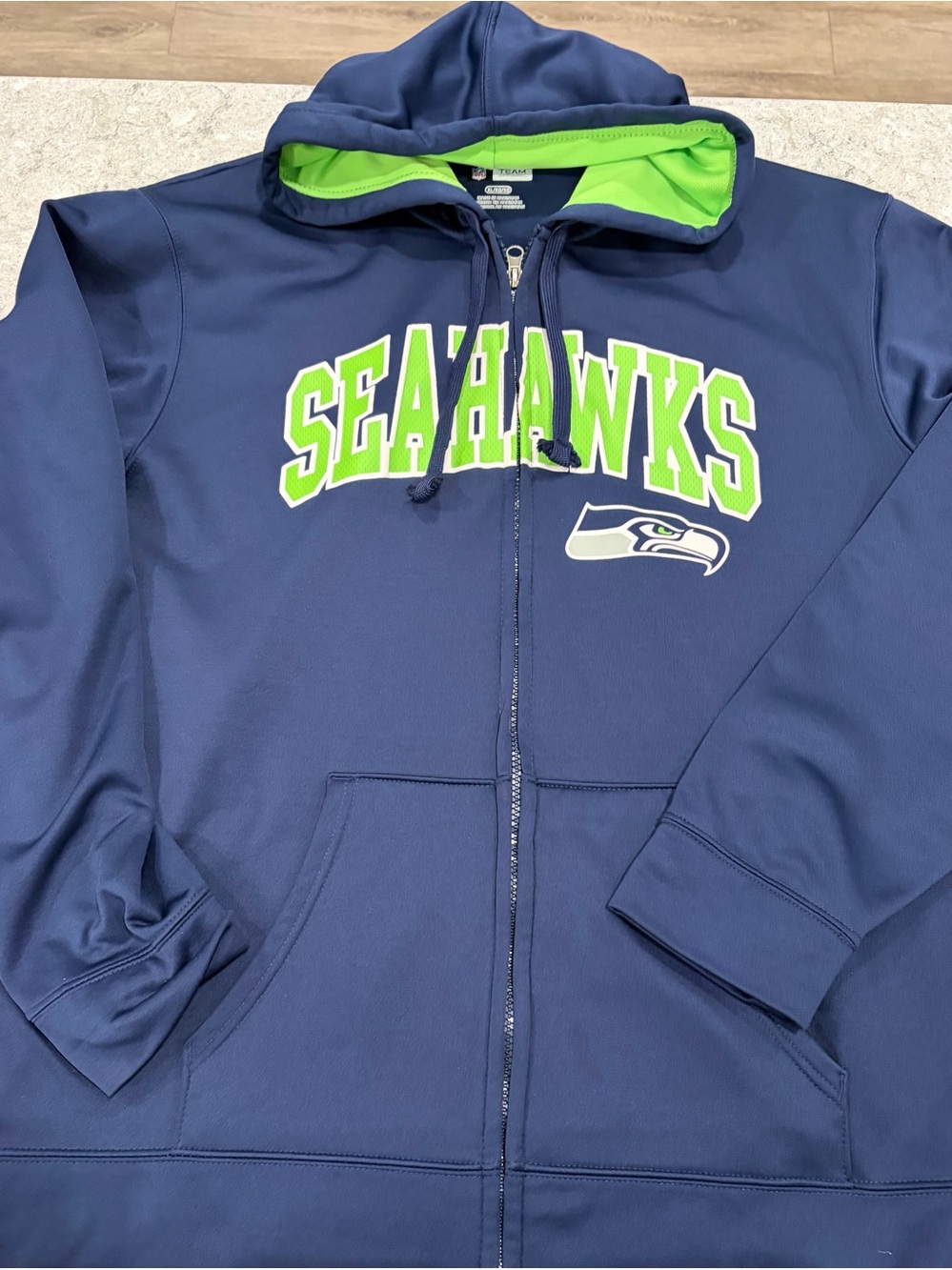 Seattle Seahawks NFL Team Apparel Full-Zip Hoodie-XL
